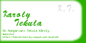 karoly tekula business card